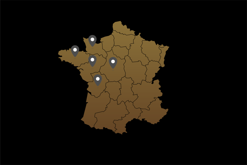 Carte implantations entreprise de rénovation Lore Atlantique Bretagne